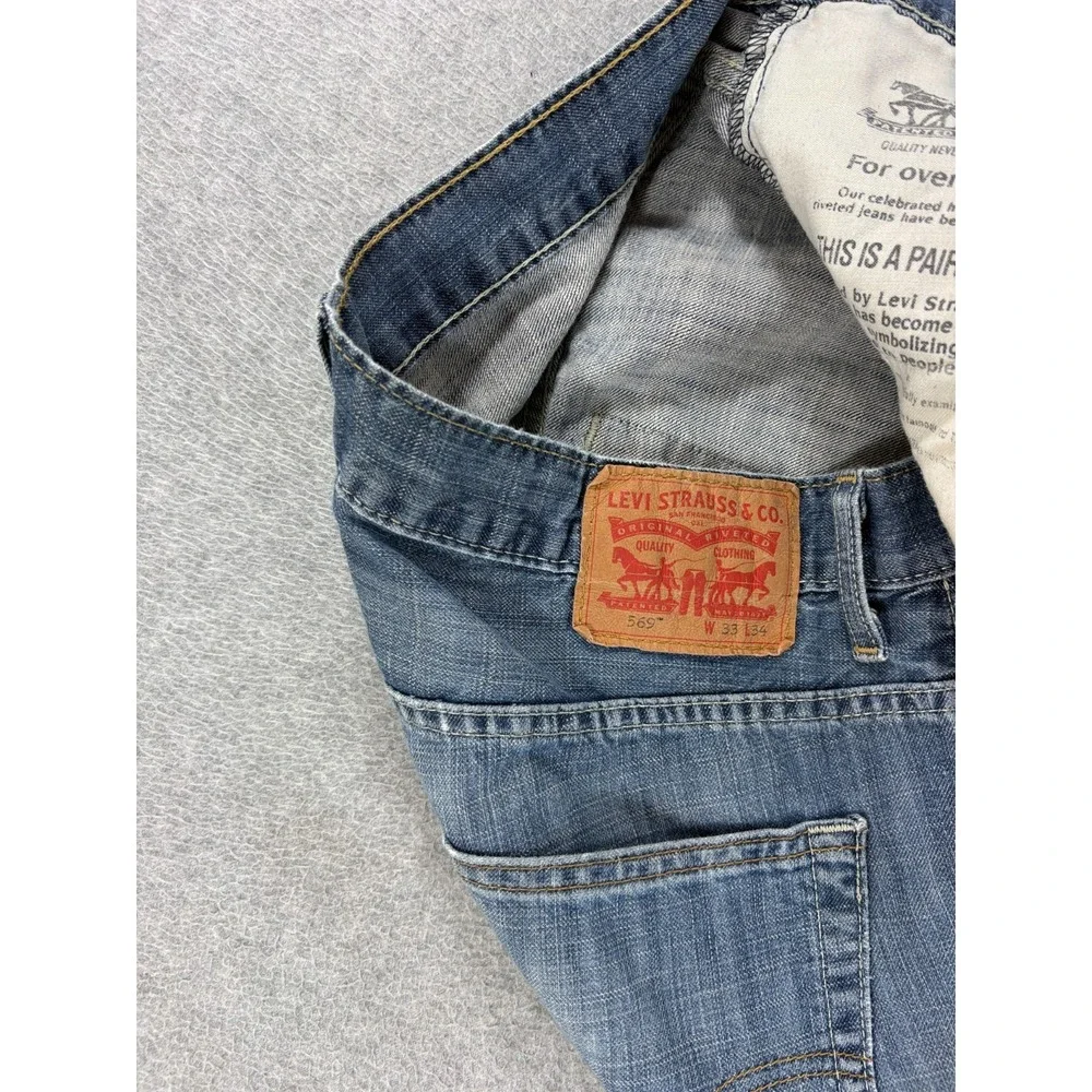 Levi's 569 Destroyed 5 Pocket Jeans (Men's 36x32) Blue‎